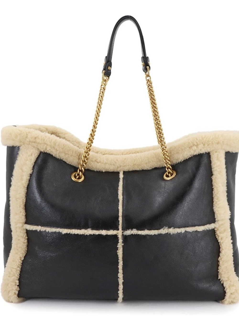 Authentic GUCCI NEW Cruise 2023 Cosmogonie black leather fur tote - Picture 3 of 12